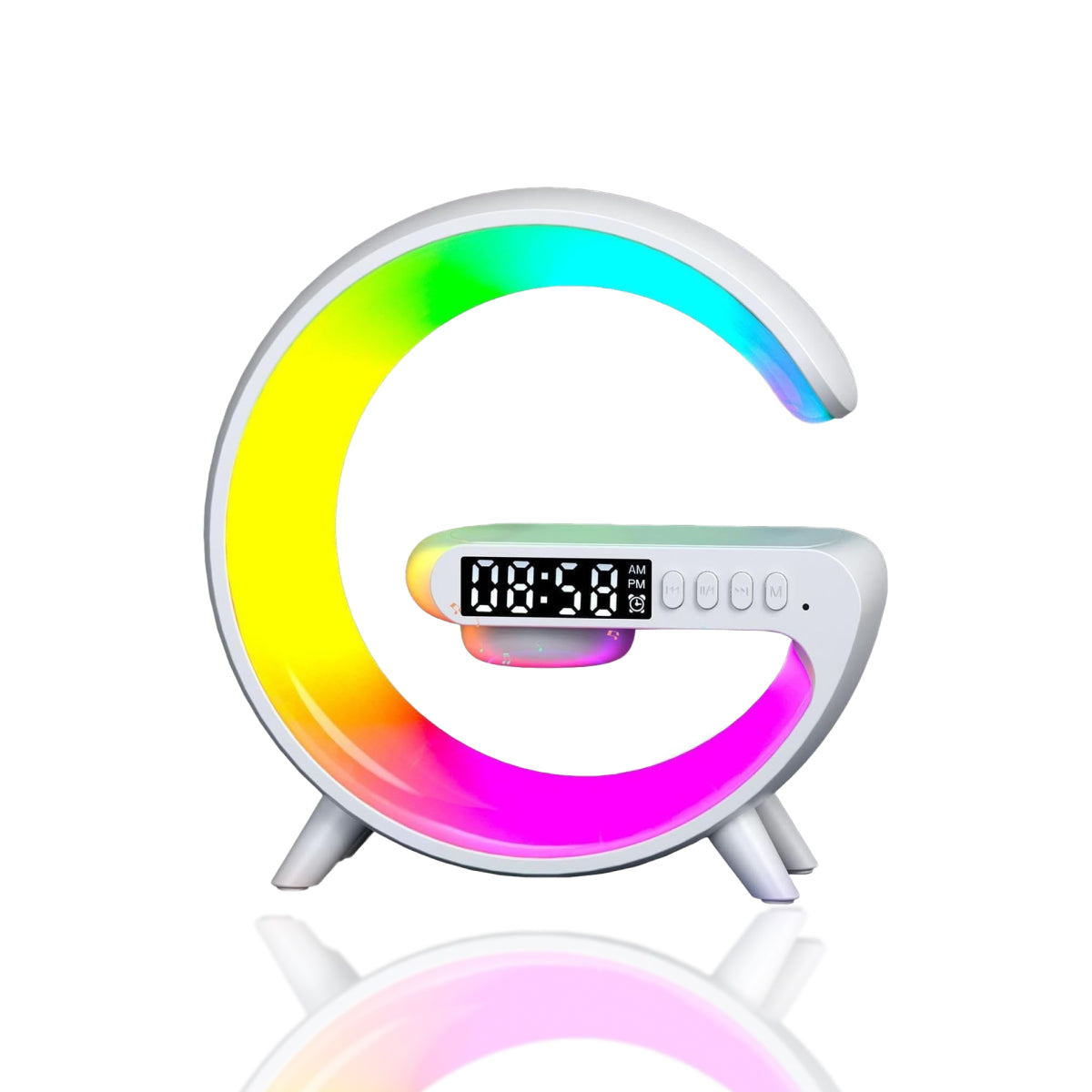 Smart G Shape Lamp – Wireless Charger with Built-in Speaker & Alarm Clock Smart G Shape Lamp – Wireless Charger with Built-in Speaker & Alarm Clock